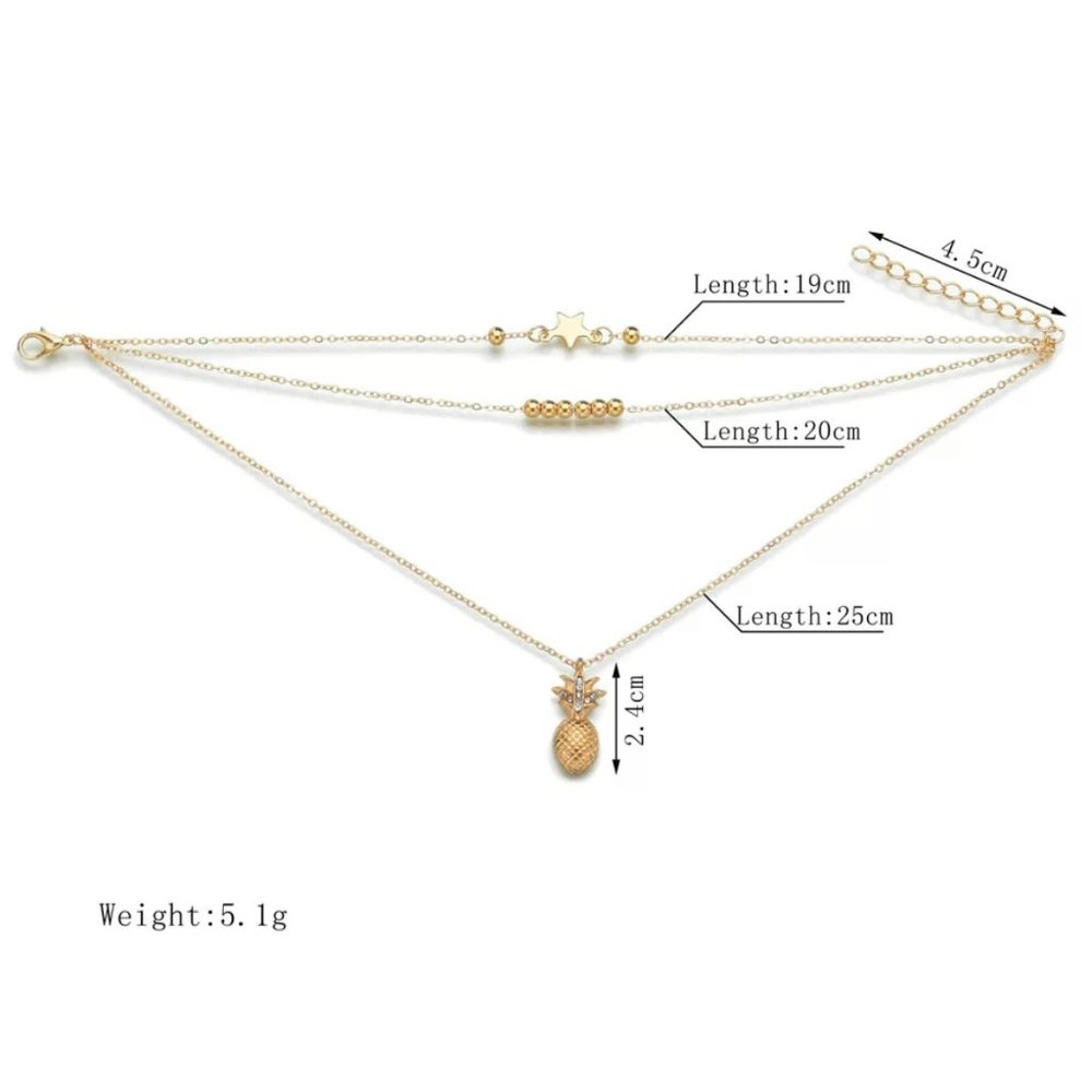 Star Beads Pineapple Anklets - Picture 4 of 7